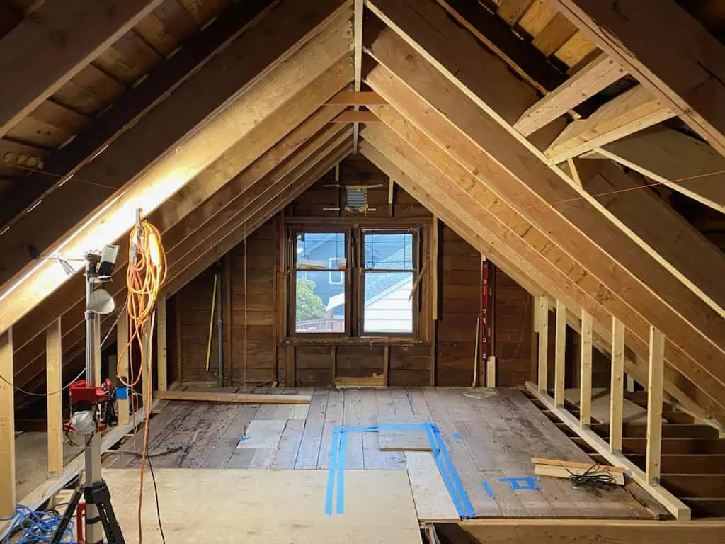 Maple Leaf attic space before master suite conversion