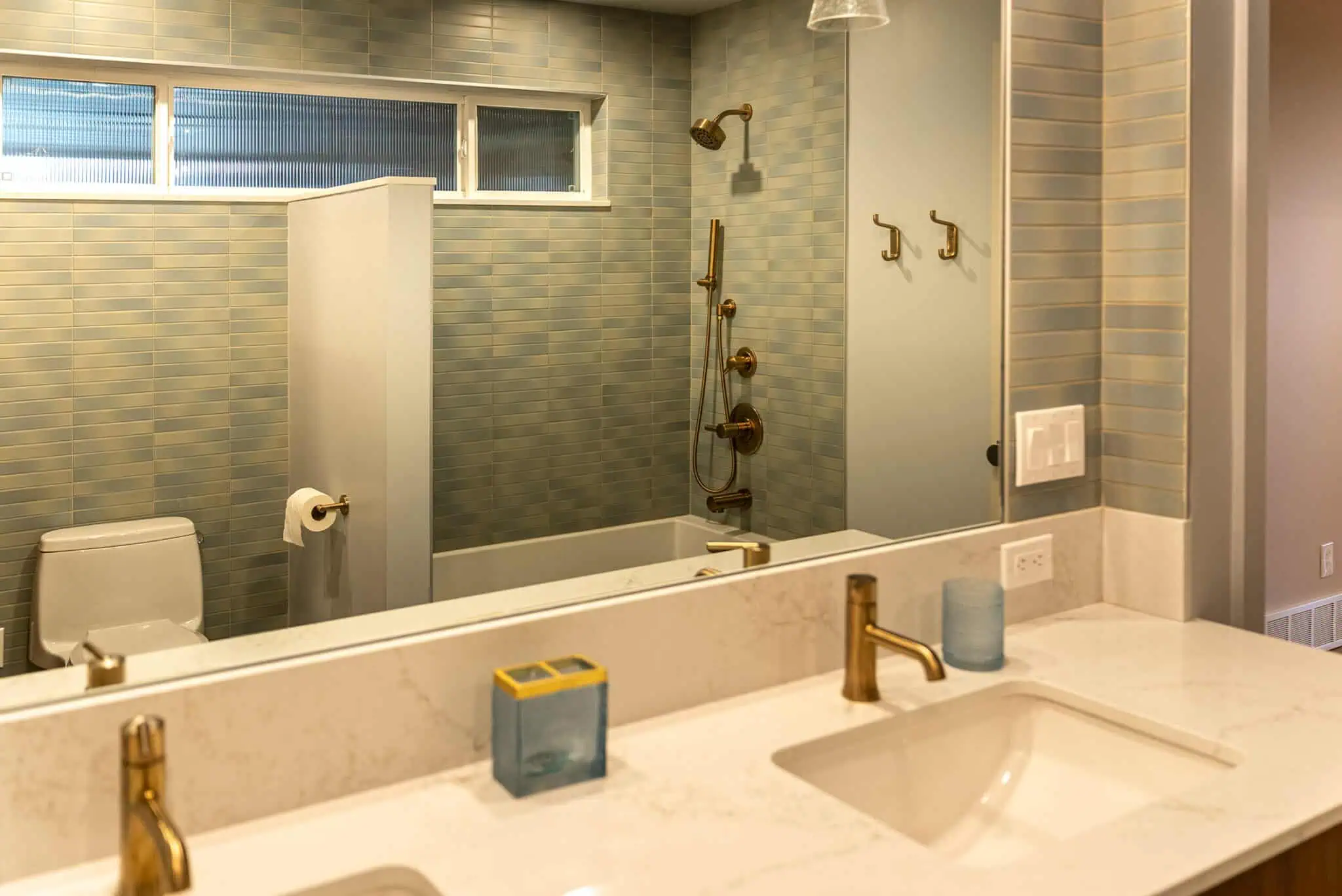 View Ridge kids bathroom remodel with floor-to-ceiling tile