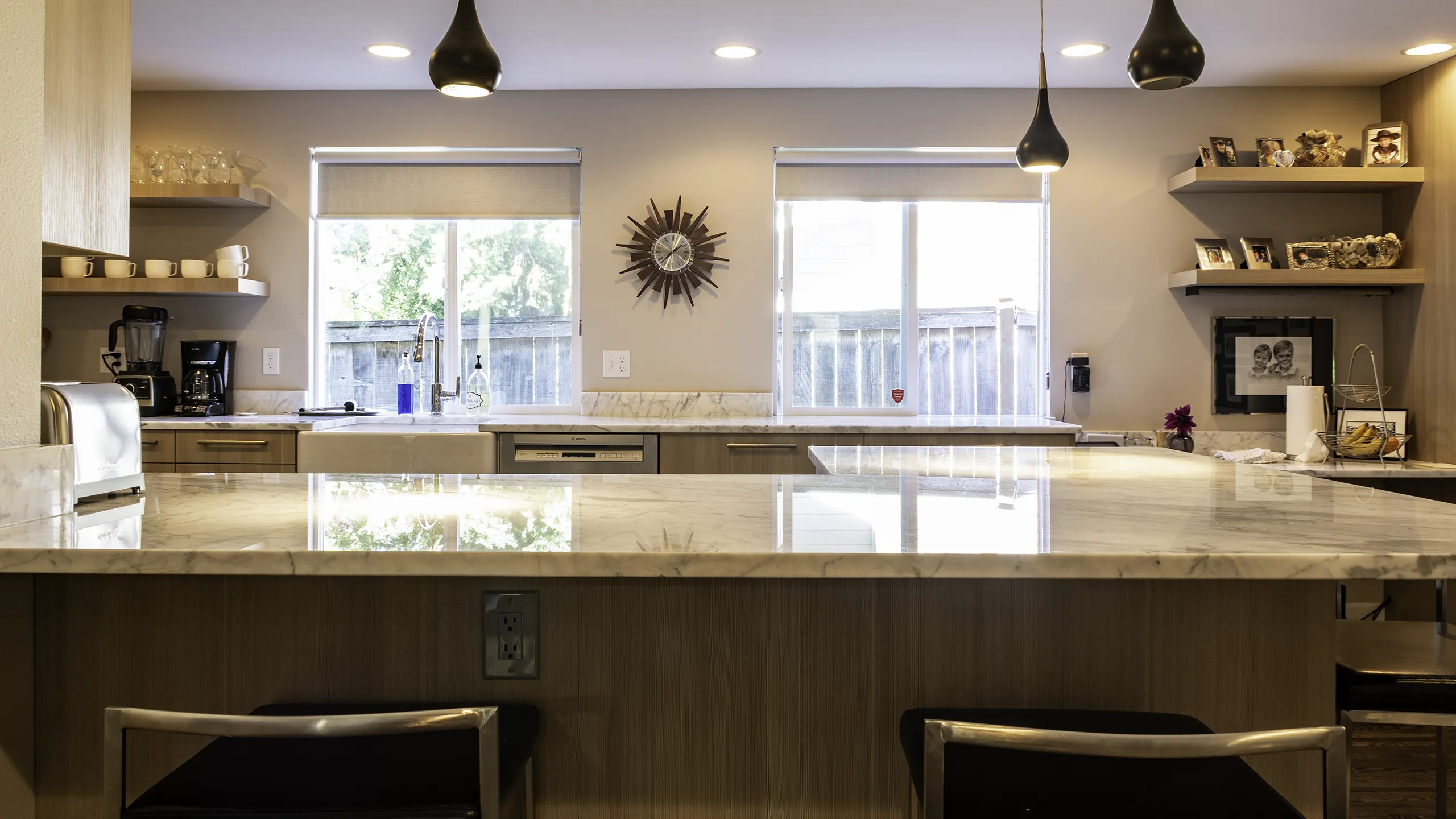 Marble countertop detail from a Bellevue kitchen remodel by NW Homeworks