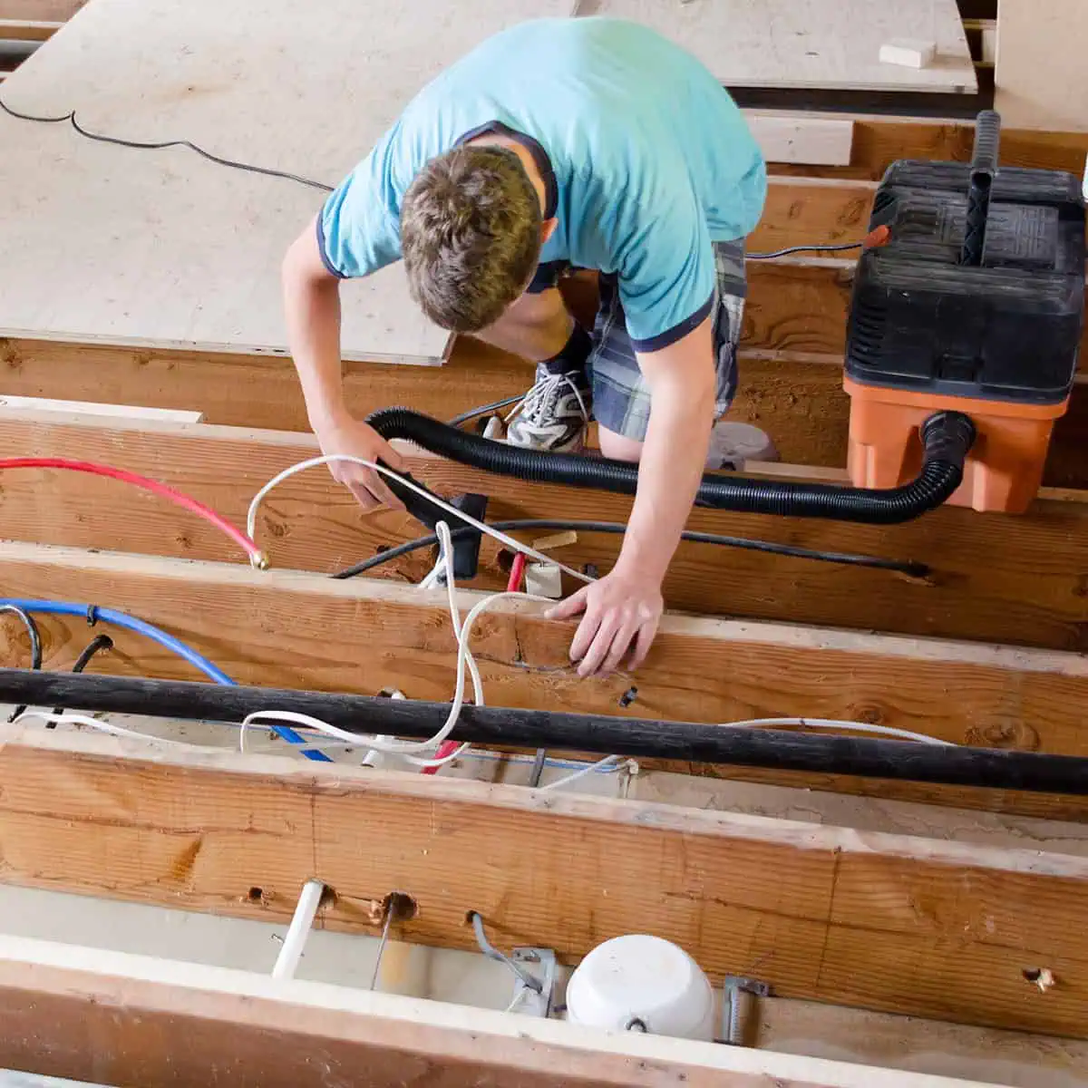 Clean and organized kitchen remodel job site