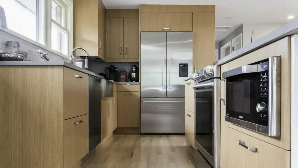 Ravenna kitchen with vertical grain fir cabinets and white oak floors