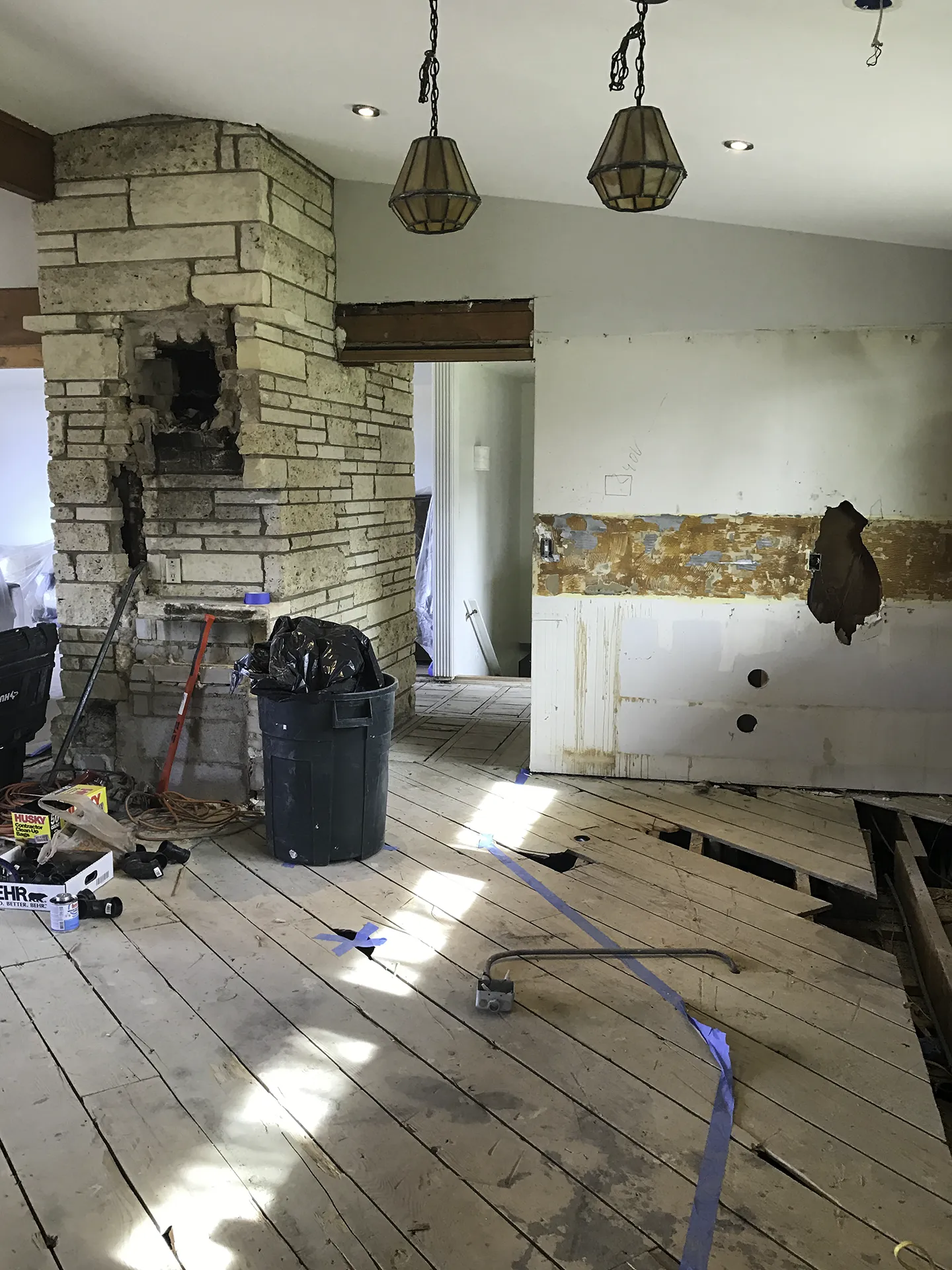 Normandy Park kitchen during demo, before the remodel