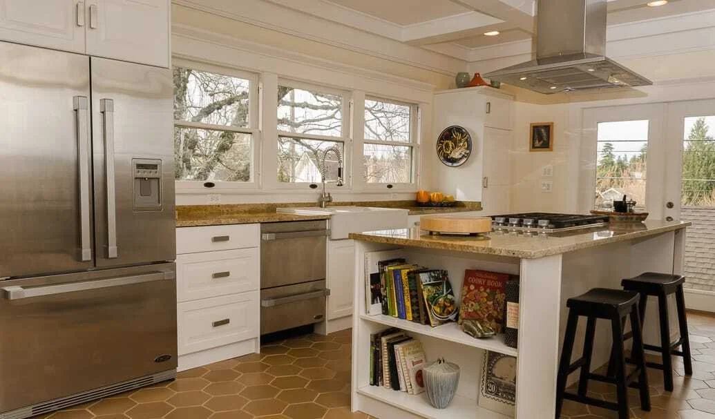 Craftsman kitchen cabinets by IKEA in a 1905 Tacoma home