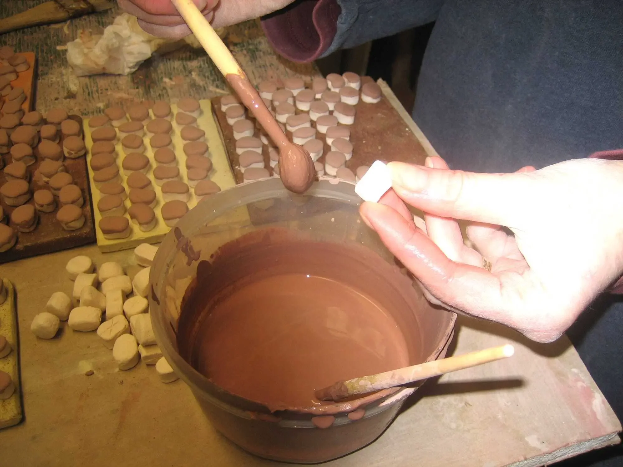 Each piece of the mosaic is meticulously glazed by hand