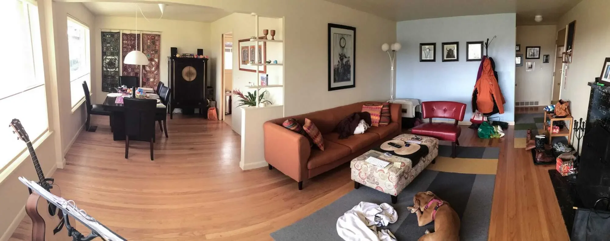Original dining room/living room looking towards kitchen (before)