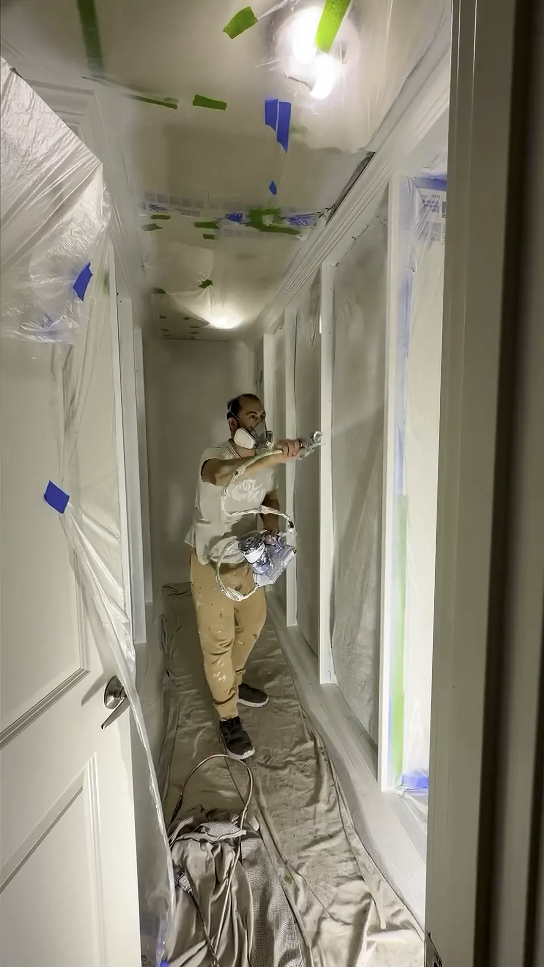 Spray painting custom trim and molding on IKEA PAX closet system